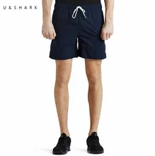 2016 Summer 100% Polyester Quick Dry Hawaiian Beach Shorts Brand Men Short Pants U&Shark Fashion Black Short Masculino Fitness