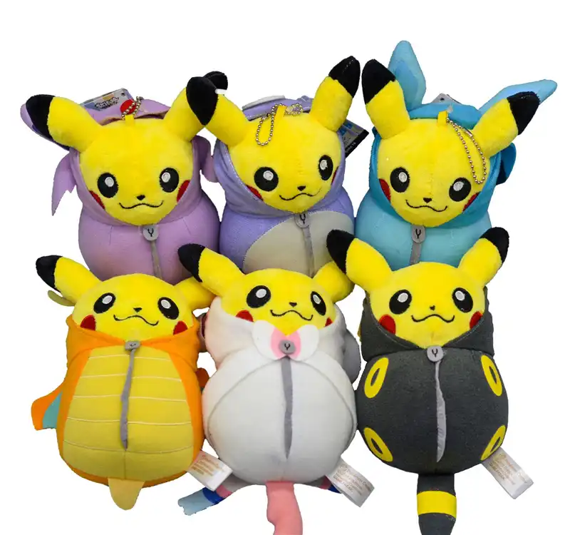6 шт./лот 15 см Пикачу плюшевая игрушка Косплэй Sylveon Чаризард Umbreon Espeon Вапореон плюшевый брелок-подвеска спальный мешок