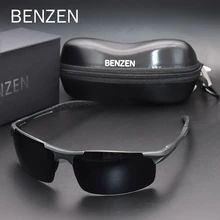Benzen óculos de sol polarizados para homens qualidade al-mg esportes óculos de sol masculino proteção uv motorista ao ar livre óculos de proteção 9333