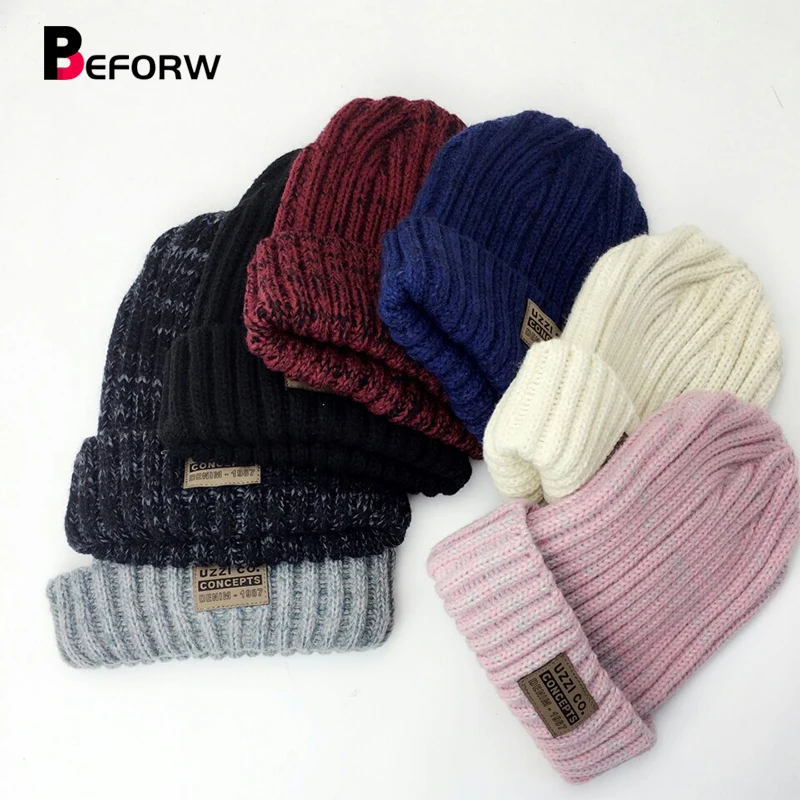 

BEFORW 2018 Winter Hats For Womn Beanies Knitted Solid Cute Hat Girls Autumn Female Beanie Caps Warmer Bonnet Ladies Casual Cap
