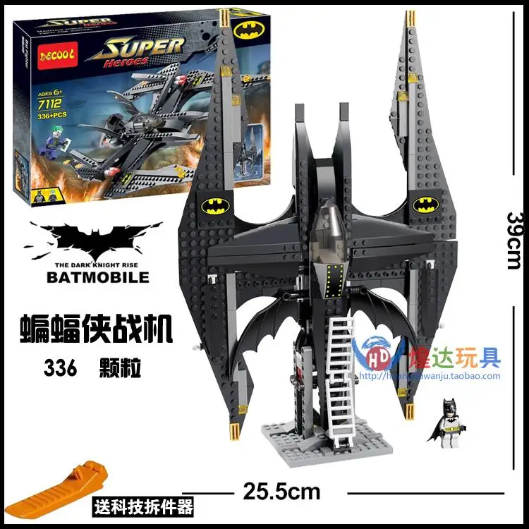 Beste DECOOL DC Super Hero Joker Batman Film Fighter Bat Wing Tumbler Batmobile Monteren MINIFIG Bouwstenen Kinderen Speelgoed