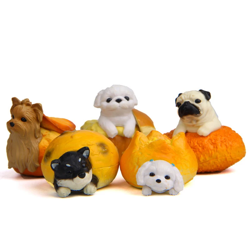 

5pc Bread Dog Mini Food Animal Home Ornament Craft Fairy Garden Bonsai Decor Miniature Dollhouse Cake Decoration DIY Accessories