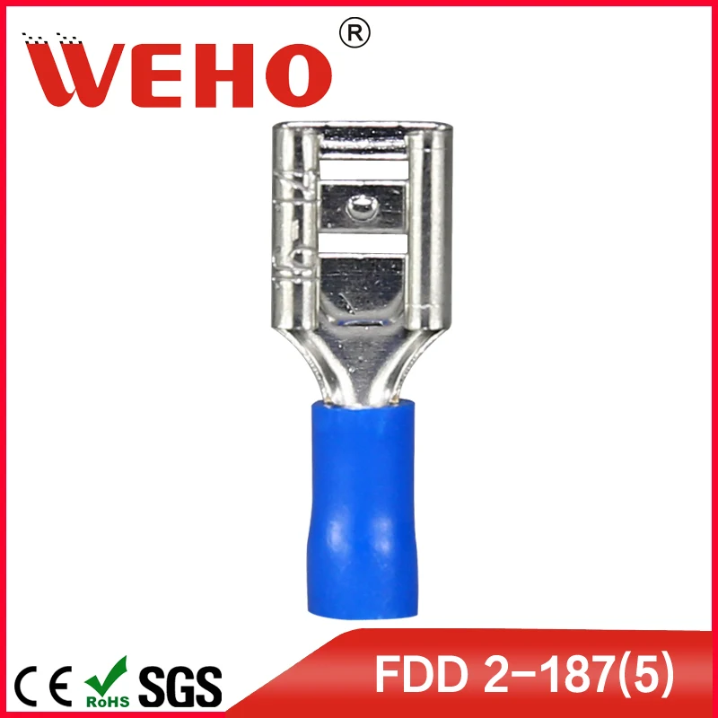 

FDD2-187(5) 1000pcs/pack free shipping FDD Import wire connectors types insulated spade female terminal