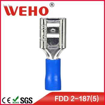 

FDD2-187(5) 1000pcs/pack free shipping FDD Import wire connectors types insulated spade female terminal