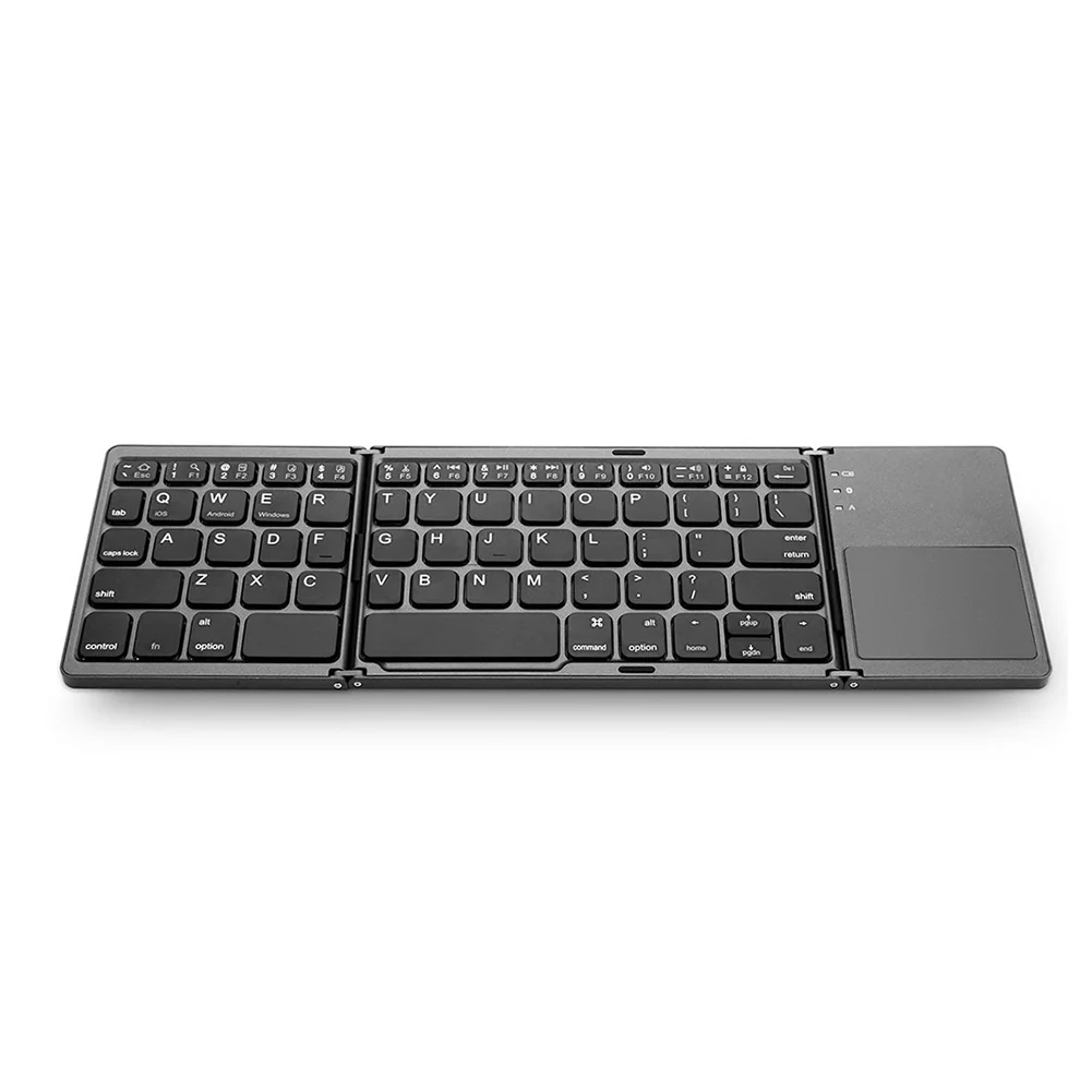 

Keyboard Wireless Keypad USB Mini Bluetooth Tablet Twice Folding Touchpad Dual Mode For Android Windows