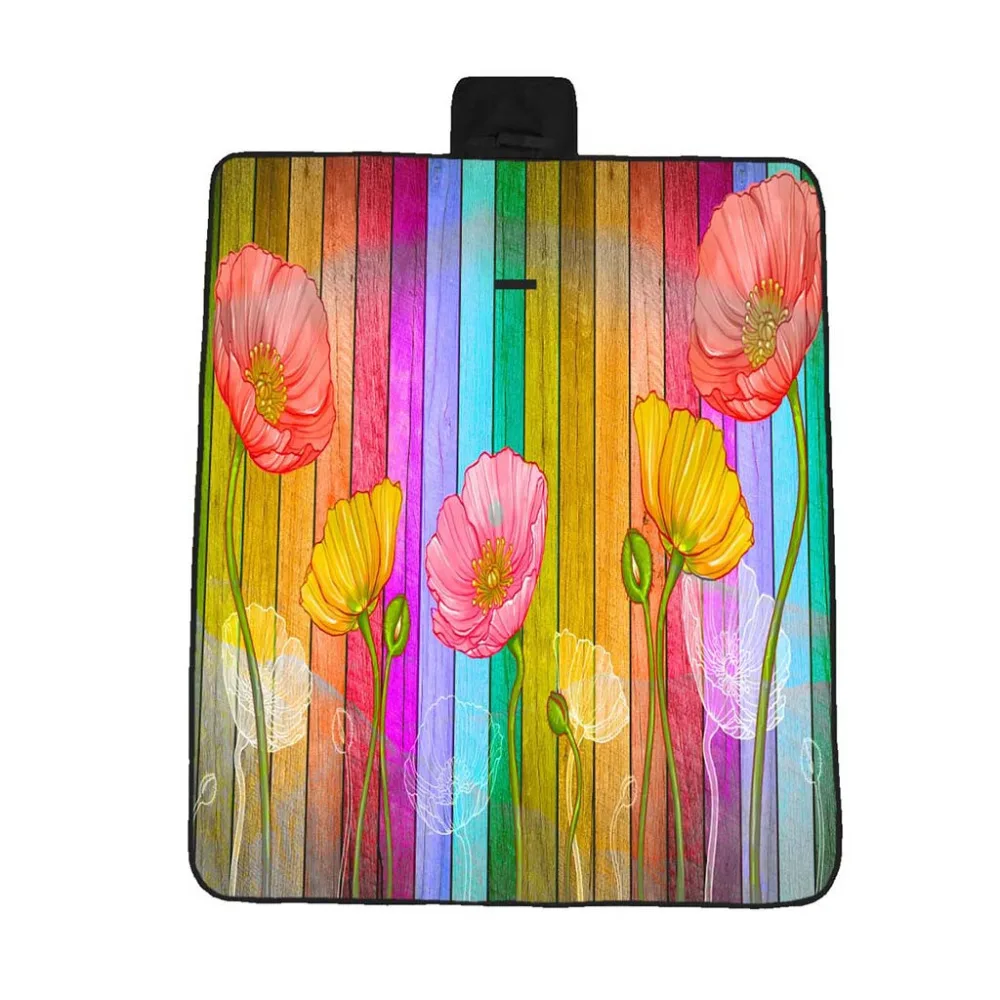 

Multicolor 148x200cm 5 Size Handle Design 3D Digital Printing Full Polyester Oxford Cloth Picnic Mat Beach Mat #5A04