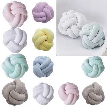 

1pcs Warm Nordic Style Pillow Cushion Velvet Ball Knot Pillow Solid Color Baby Calm Sleep Dolls Stuffed Kid Adult Bedroom Decor
