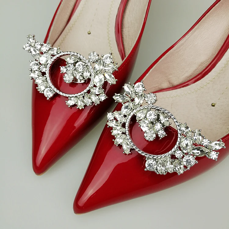 Removable The new symmetrical design of removable crystal shoes buckle