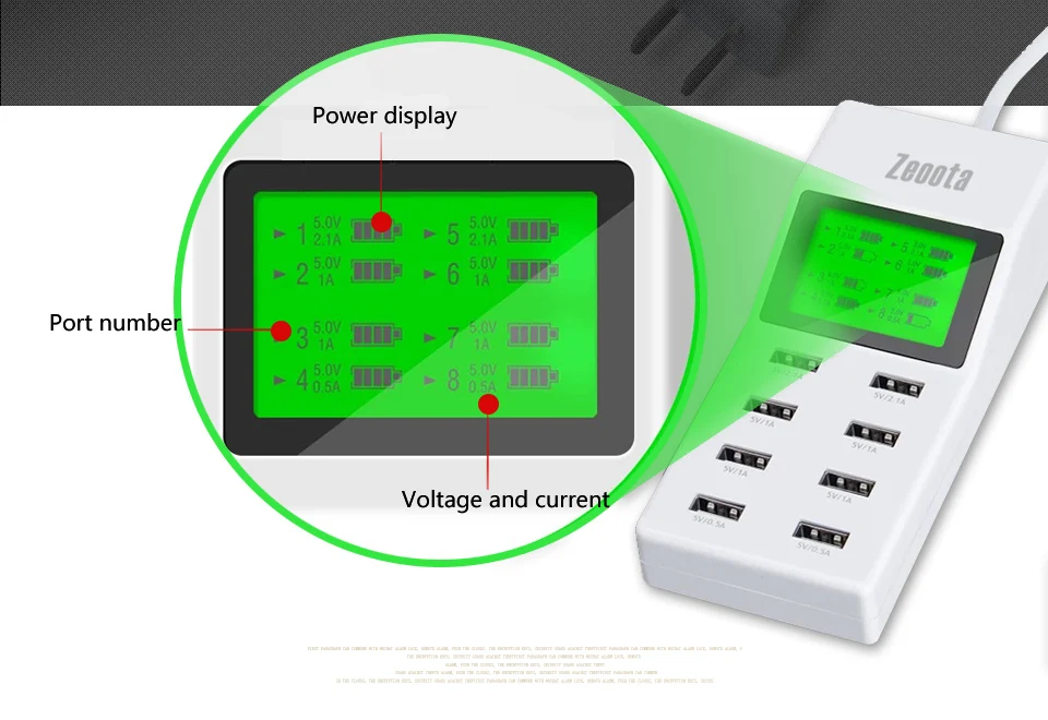Зарядное устройство для нескольких мобильных телефонов, настенный usb-адаптер для зарядки 9.2A US/EU/UK/AU Plug, ЖК-дисплей, Рабочий стол для Xiaomi huawei IPhone