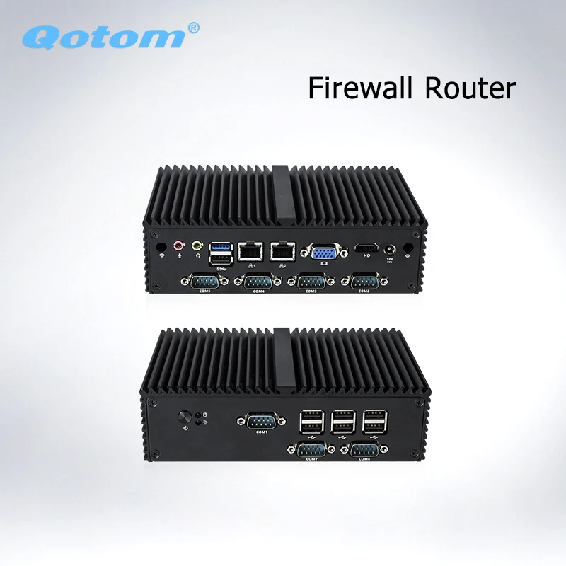 Мини компьютер Qotom Q190X без вентилятора мини J1900 J1800 с поддержкой Ubuntu 7rs232 две LAN