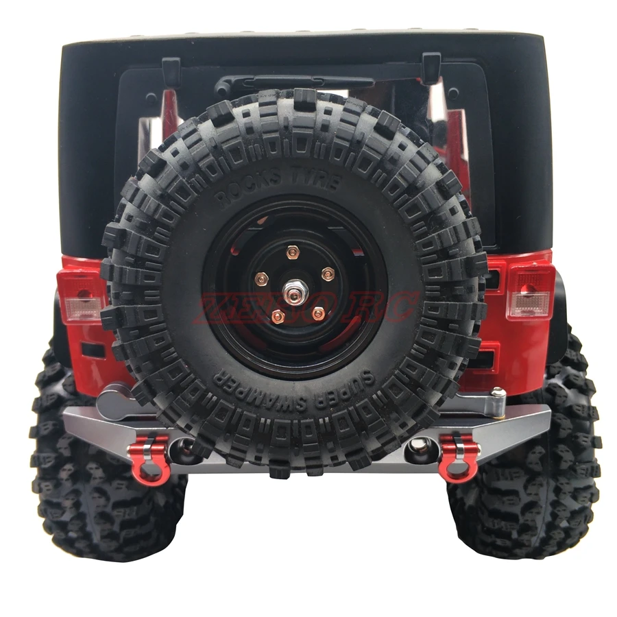 AXIAL SCX10 CNC Front Rear Bumper Bull Bar With Spare Tire Carrier Shackles For Rock Crawler Rc Truck SCX10 II Jeep Wrangler