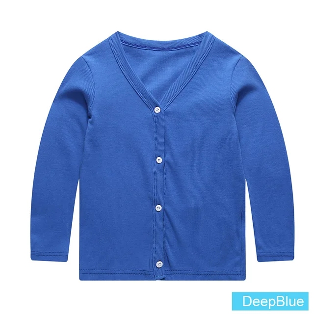SheeCute Spring Autumn Baby Children Clothing Boys Girls Candy Color Knitted Cardigan Sweater SCH0286 DeepBlue