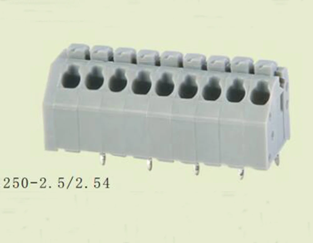 Печатная плата пружинный клеммный блок 2,54 мм шаг, ELT250-2.54, IEC250V2A CE Rohs UL300V2A 24-20AWG