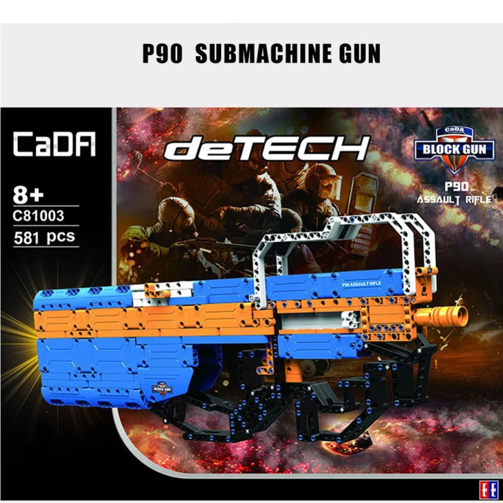 

Legoing Military series Building blocks AK-47 P90 M1 gun weapon model Orange blue compatible with Legoes collection toys gifts