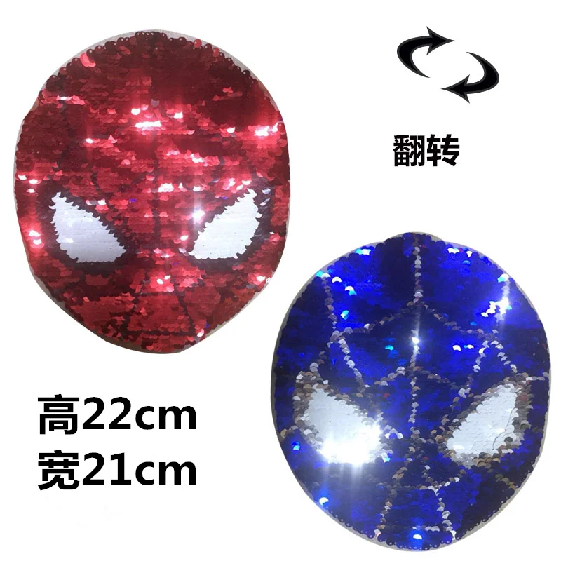 

2018 NEW Spiderman Reversible Change color Sequins Sew On Patches for clothes DIY Patch Applique Bag Clothing Coat Jeans Craft
