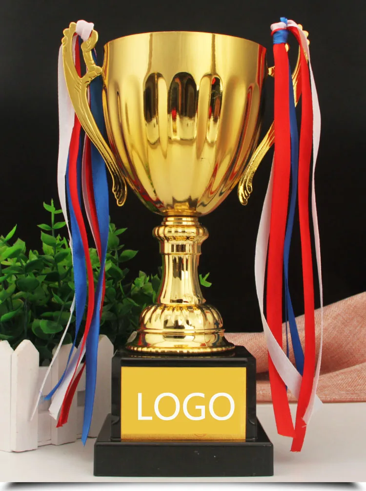 Hot Sale Sports Soccer Athletic Prize Award Trophy Cups Golden Plated