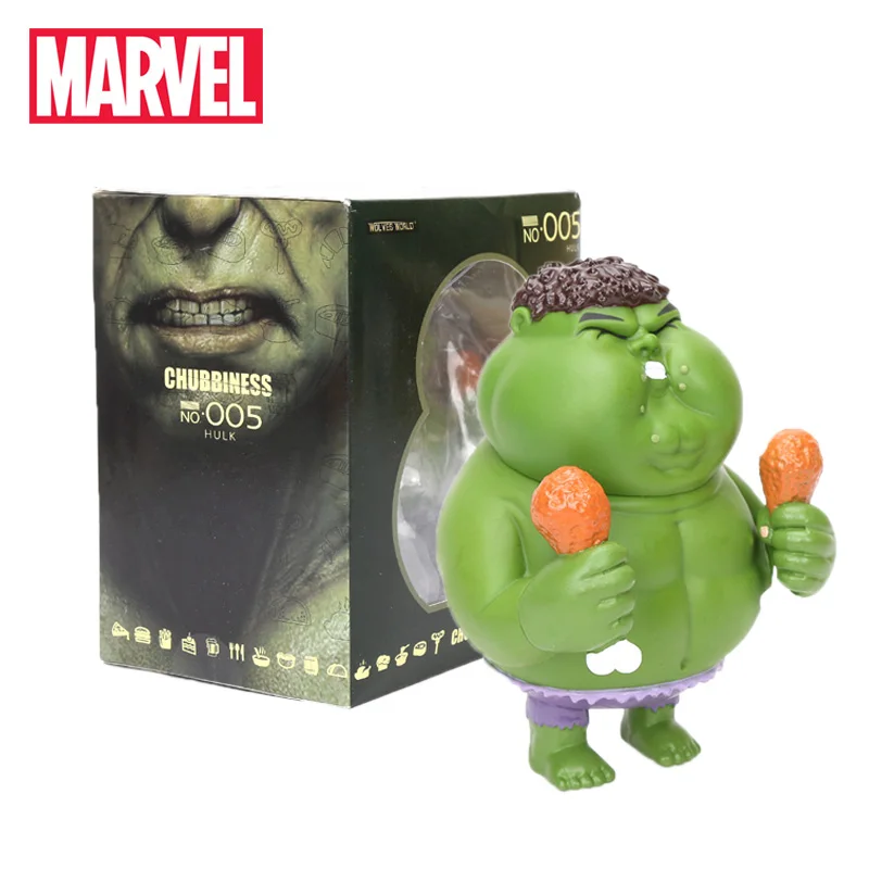 

12cm Marvel Toys Avengers Fatty Series Hulk Action Figures 1/10 Scale Painted Figure Chubbiness Hulk Ironman American Captain
