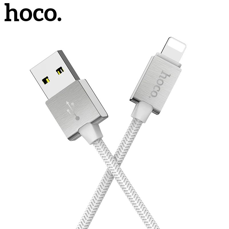 HOCO stainless steel USB Cable for iPhone 8 Lightning to USB Cable Fast