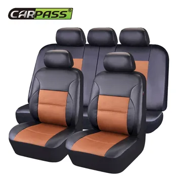 Car-pass New PU Leather Car Seat Covers Universal Seat Cover Interior Accessories Car Styling Automobiles Seat Covers For Toyota car seat covers leather full cover universal for front rear seat interior accessories for renault logan kia fiat honda lada