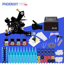 Завершенная Татуировка набор 8 Катушек Основы набор тату-машинок 4 цветные чернила пигмент боди-арт lcd блок питания Аксессуары Набор Татуировок