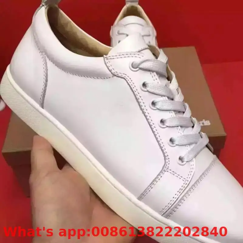 

Lace-up Trend Patent Leather Red Bottoms Low-cut For Men Shoes White Rivet Casual Shoe Couple Models Flat Loafers