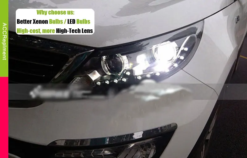 Автомобильный Стайлинг для Kia Sportage R фары 2011-2013 Sportage фары 2011-2013 Angel eye led drl H7 hid Биксеноновые линзы ближнего света