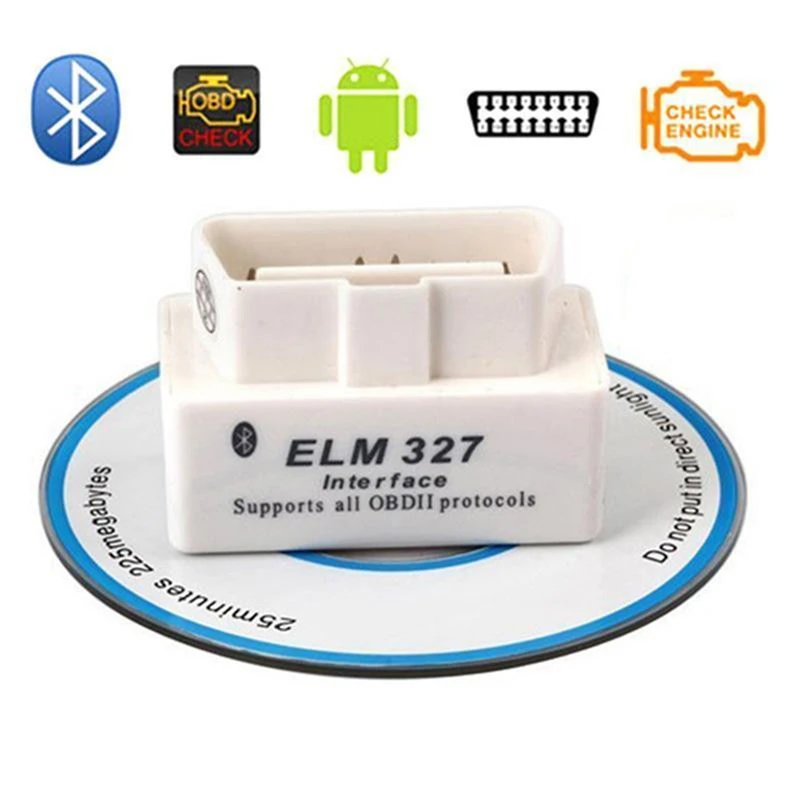 Симпатичный диагностический Белый ELM327 V2.1 OBD2 II Bluetooth Авто Интерфейс сканер