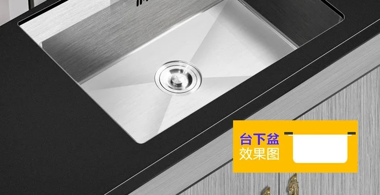 304 stainless Steel 3mm Thickened Manual Tank Set Single Tank Kitchen sink Large Washing Pot Dishwash Pool single bowl