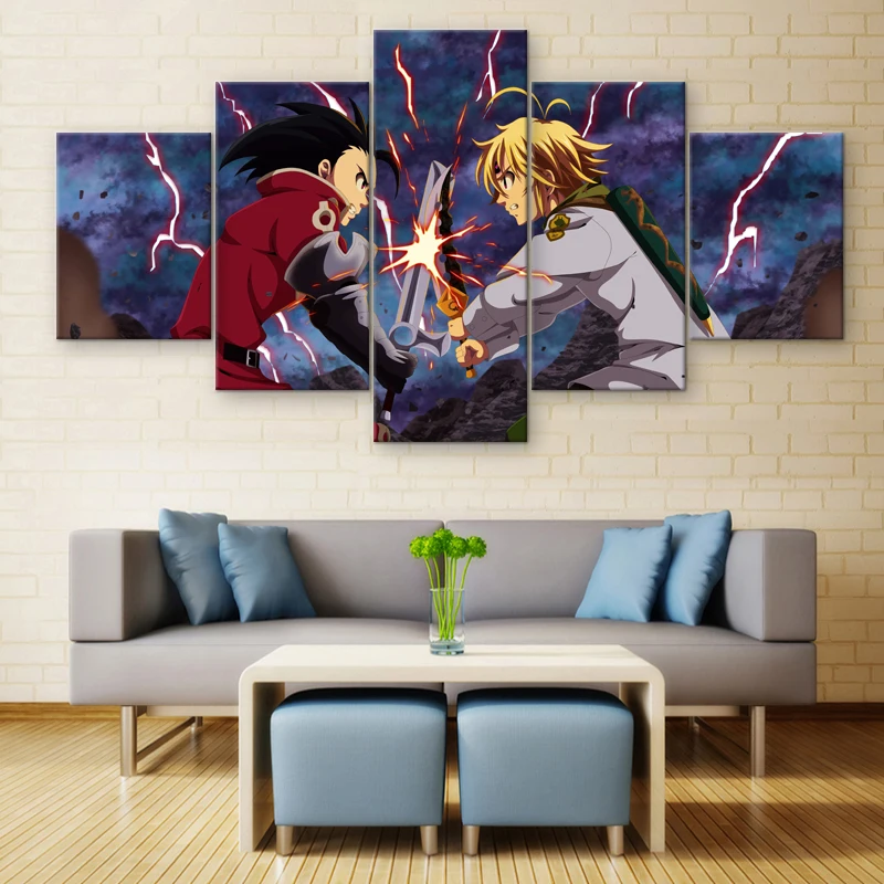 Анимационный постер Meliodas 5 шт. холст принт семь смертных грехов настенный Декор