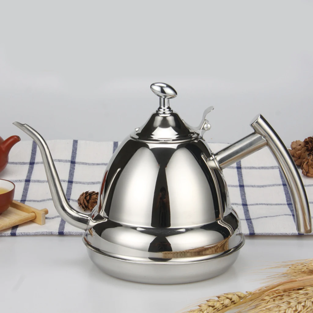 1.2L Stainless Steel Cold Water Kettle Infuser Teapot Coffee Pot Restaurant, Vintage, Thermal Carafe Dishwasher Safe