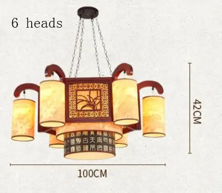 Подвесной светильник Ретро твердая древесина гостиной столовой лампы в китайском стиле чай зал Лобби овчины подвесные светильники wl04261106