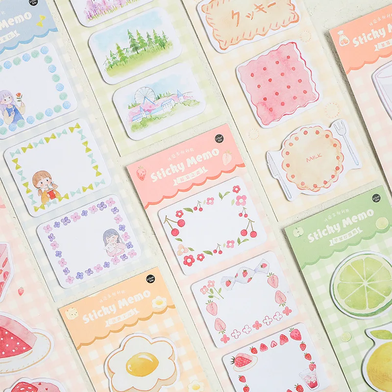 

Cute Strawberry Paper Memo Pad Diary DIY Planner Message Sticky Notes School Stationery Notepad Office Supplies