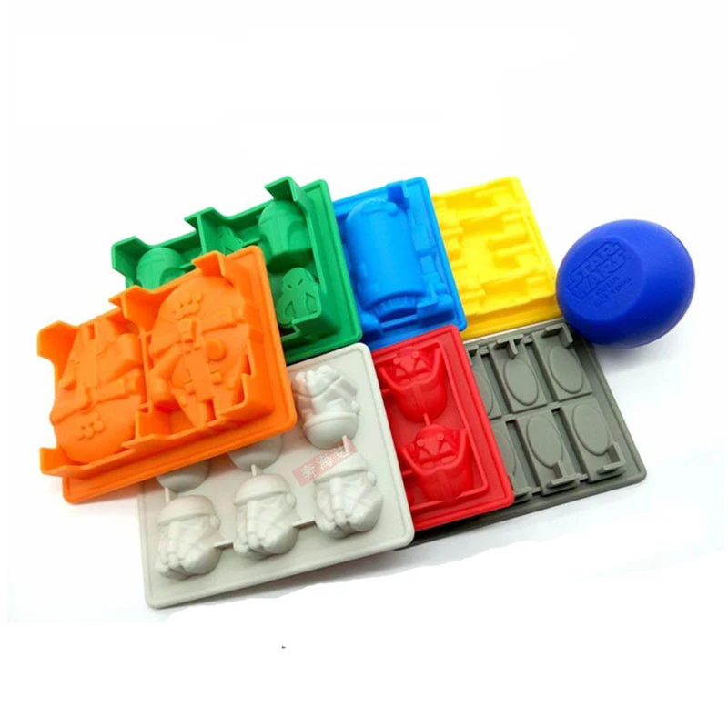 

1pc Star Wars Darth Vader,Storm Trooper,R2D2,Falcon,X-Wing,Hans Solo Silicone Mold Ice Cube Tray Chocolate Fondant Mould
