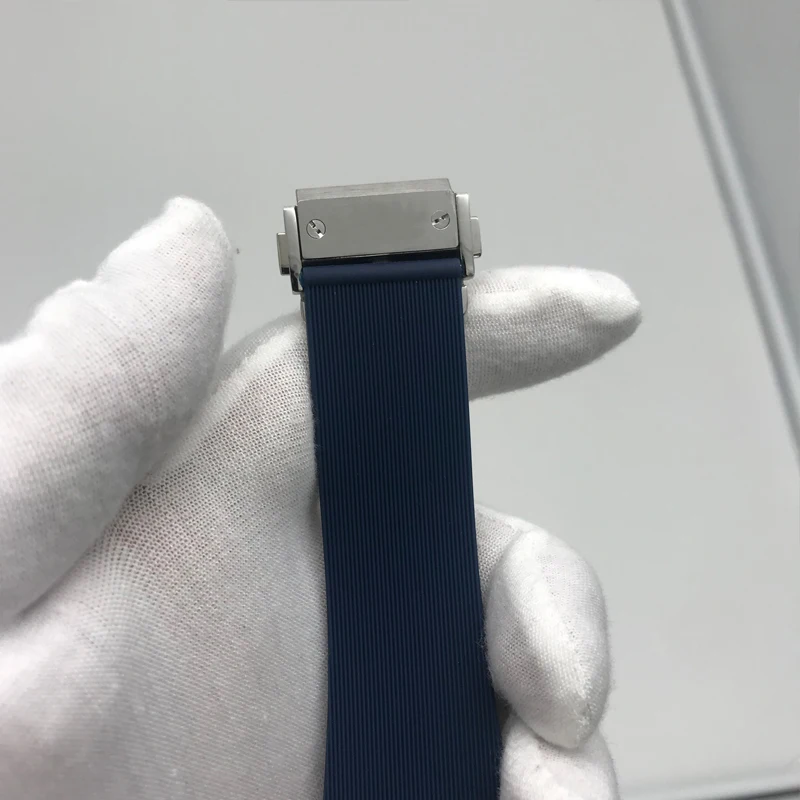 7 ألوان رجالي فاخر الميكانيكية ووتش 42 مللي متر الإنزلاق السلس الذهب حالة الأزرق الهاتفي ساعة بحزام مطّاطي الياقوت الزجاج AAA + الرياضية الساعا...