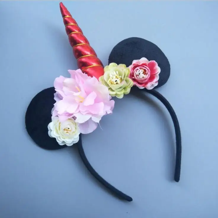 1 предмет, новинка, повязка на голову "Единорог" для девочек детская с Микки Маусом повязка для головы с цветком Пасха бонус женские аксессуары для волос для вечерние