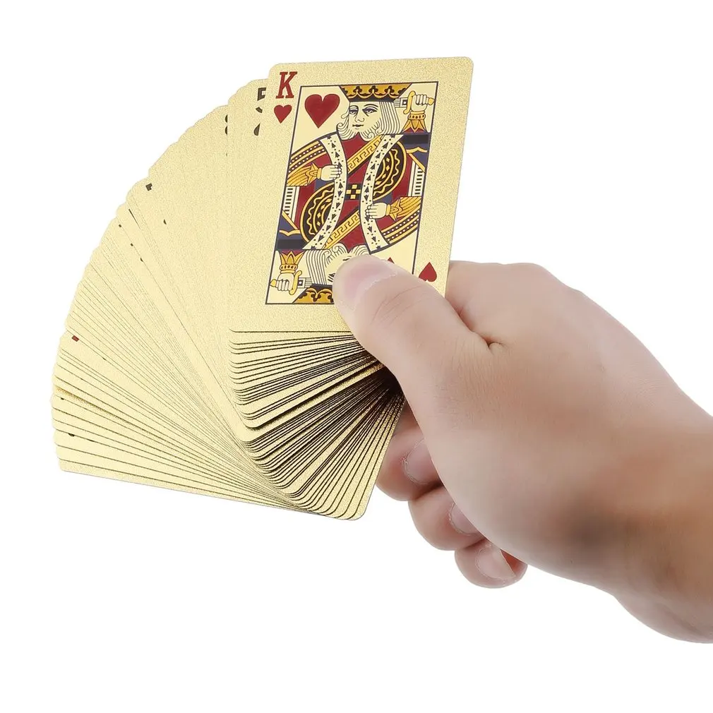 Карты для покера PET/PVC водонепроницаемые пластиковые роскошные покрытые фольгой игральные карты Вечерние игры сетка/евро одностороннее цветное издание