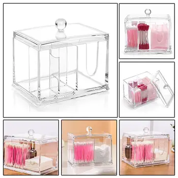 

Transparent Cotton Pad Cotton Swabs Storage Holder Box Cosmetic accessories Receive a frame Makeup Organizer Case Makeup Tools