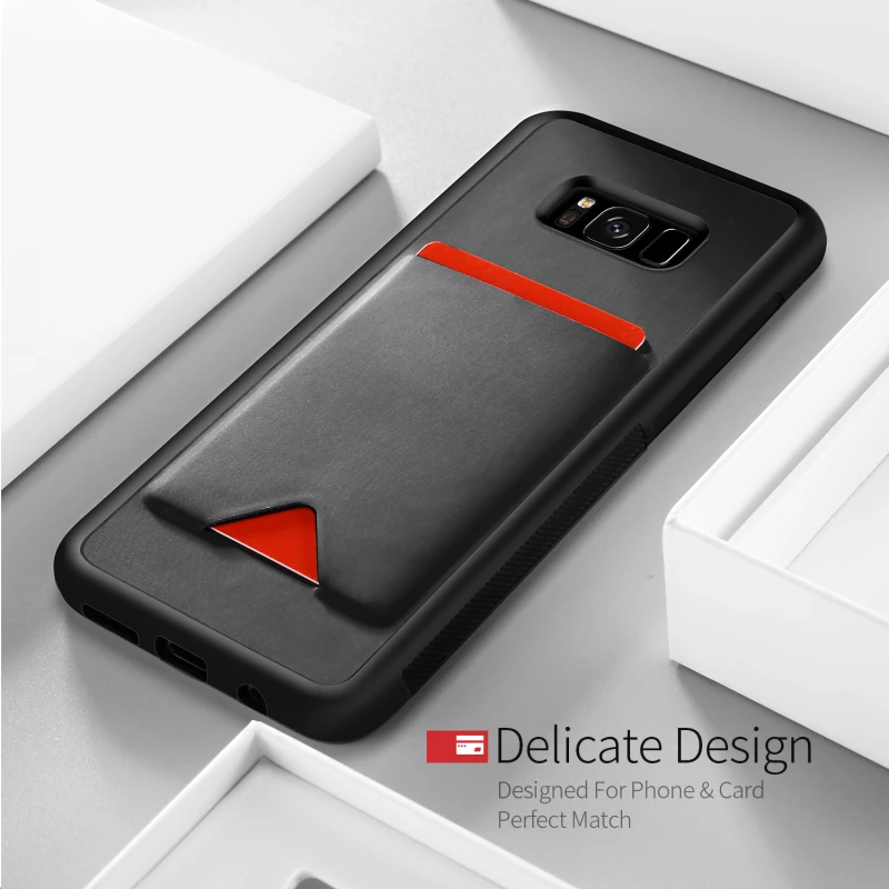 Quusimple Luxury Anti-Knock Обложка для Samsung Galaxy S8 Plus ТПУ и искусственная кожа карты