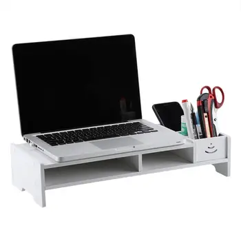 

Computer Monitor Riser Laptop PC Stand Student Study Table Home Office Desktop Table Storage Organizer Shelf
