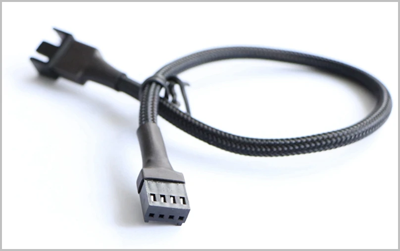 4Pin Black Sleeved Fan Power Extention Cable -25cm (2)