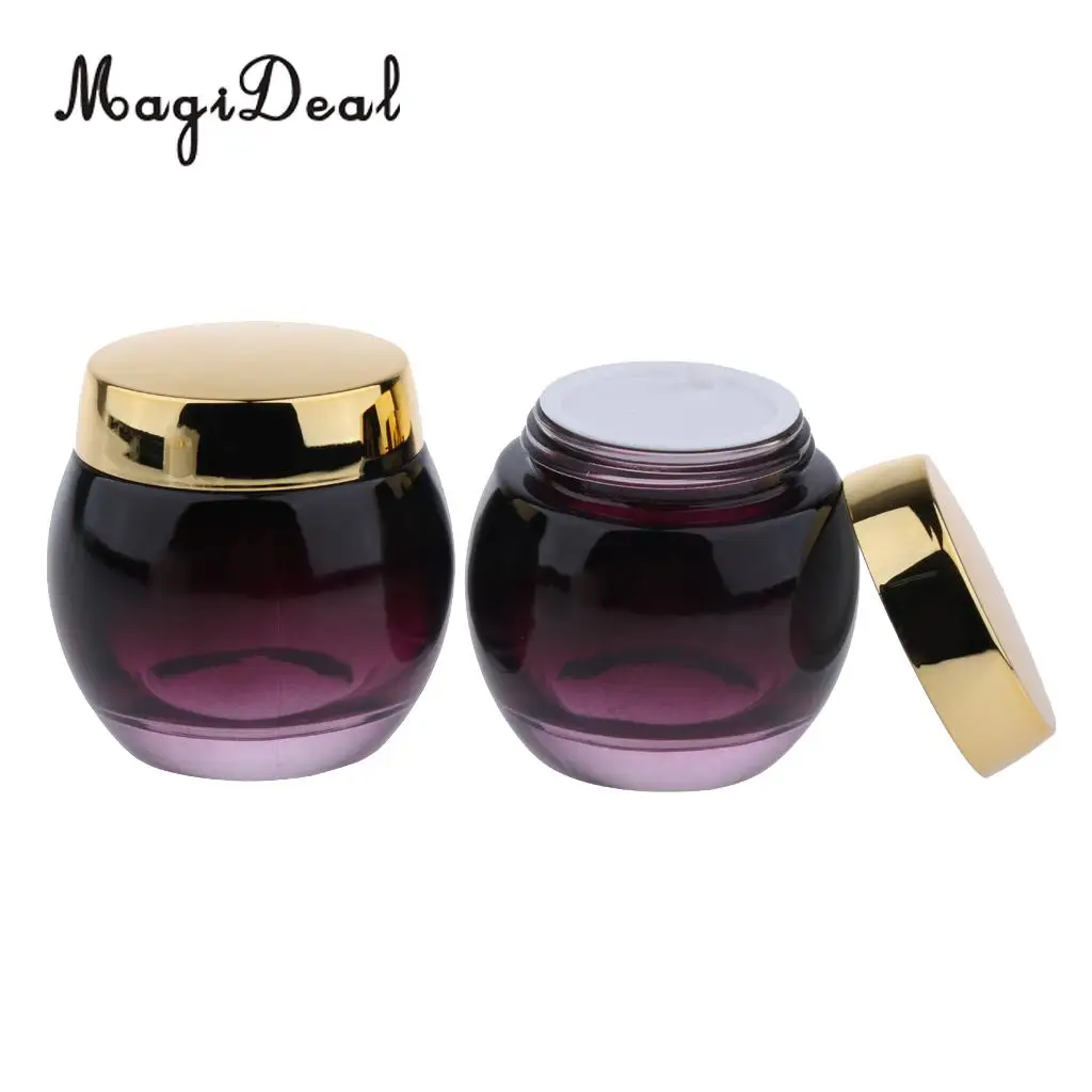 2pcs 120g Glass Mask Jar Cream Mask Empty Container Sample Bottle w/ Screw Thread Lid