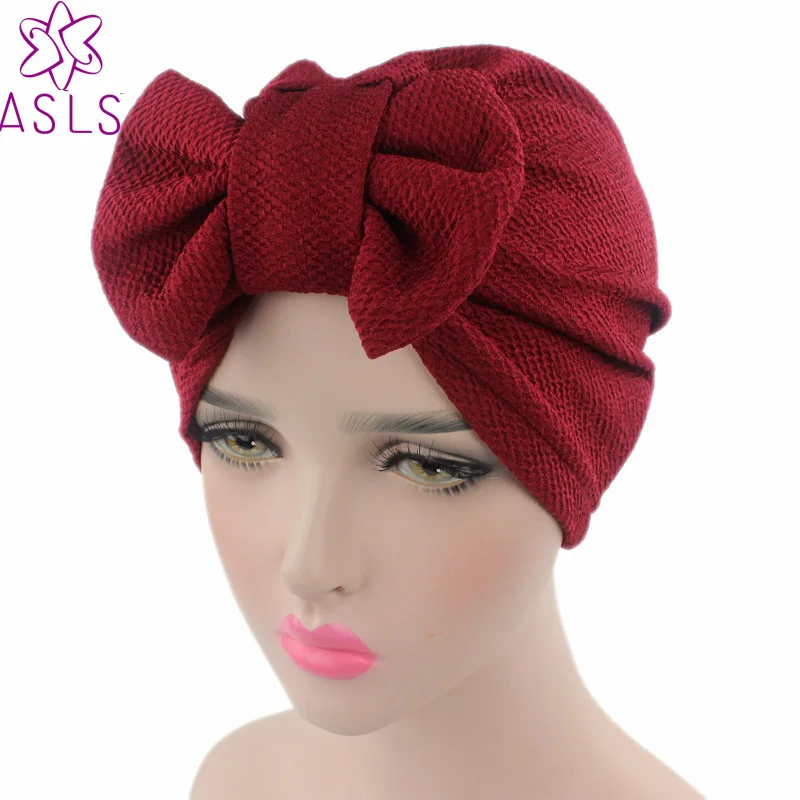 

New Fashion Luxury Bow Headband Turban Chemo Cap With All Kind Color Choose The Detachable Bowknot For Women
