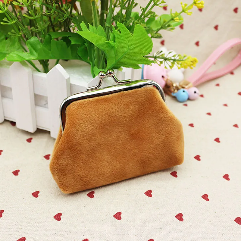 SLPF Autumn Winter Candy Color Plush Purse Student Fabric Key Headset Card Package Children Boy Girl 4