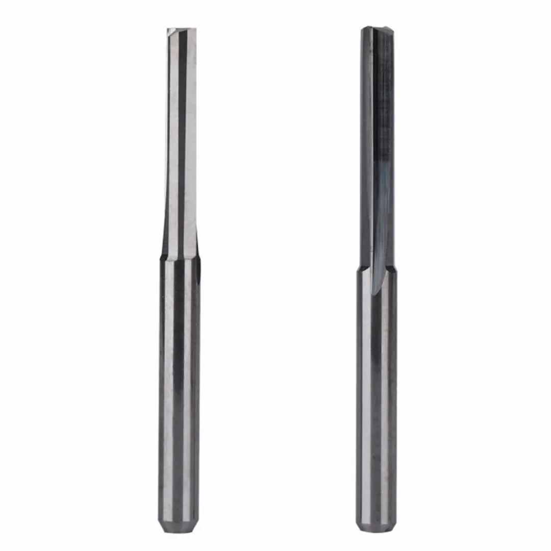 Ossieao 10pcs 2 Flute Straight Slot Tungsten Steel CNC Router Bits Wood MDF Milling 17mm