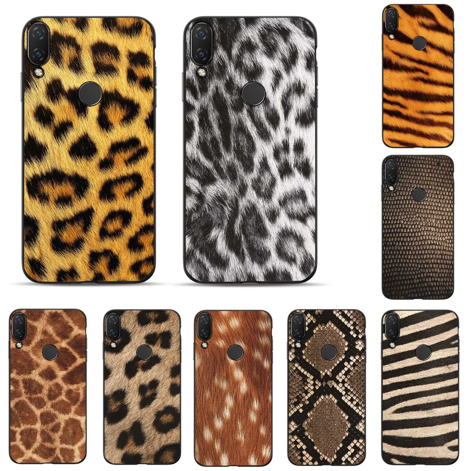 

Luxury Anti-Knock Leopard Tiger Skin Print Pattern Soft Rubber Case Cover For Huawei Honor 8X Max Play