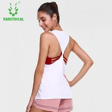 Vansydical спортивный жилет женские белые хлопковые рубашки для йоги без рукавов с буквенным принтом фитнес тренировки бег майка