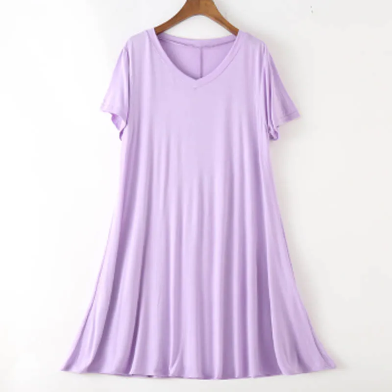 Летнее женское платье размера плюс, обхват груди 110-135 см, 7XL, 8XL, женское платье черного, серого, красного, розового, белого, фиолетового цвета, 10 цветов - Цвет: Лаванда