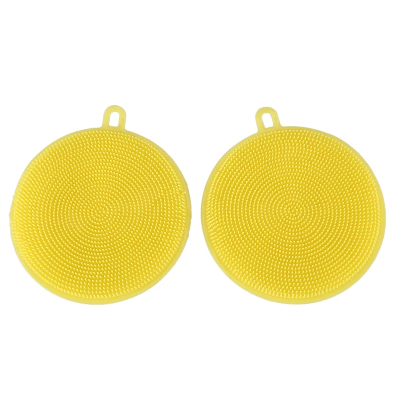 

Bowl Pan Dish Wash Cleaning Kitchen Silicone Sponge Brush Cleaner Tools Scrubber