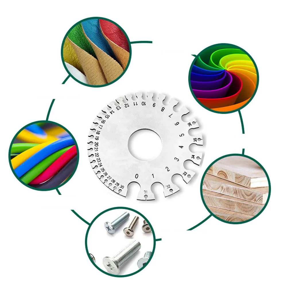 Нержавеющая сталь 0-36 круглый AWG SWG толщина провода линейка Калибр Диаметр измерительный инструмент#10