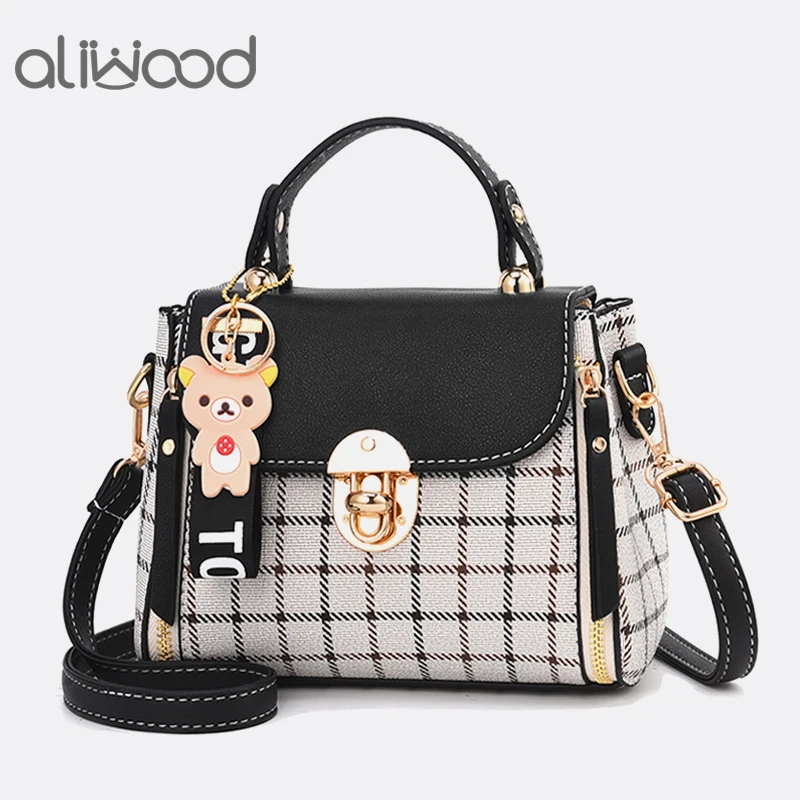 Модные женские сумки aliwood с двойной молнией мини-сумки на плечо медведем кожаные